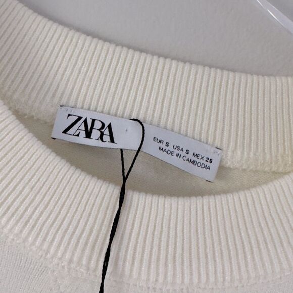 ⭕️ Zara Off-White Knit Top Sweater - Picture 4 of 6